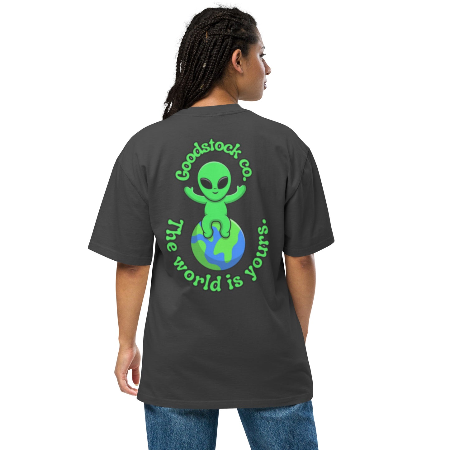 Oversized faded Goodstock Alien T-Shirt