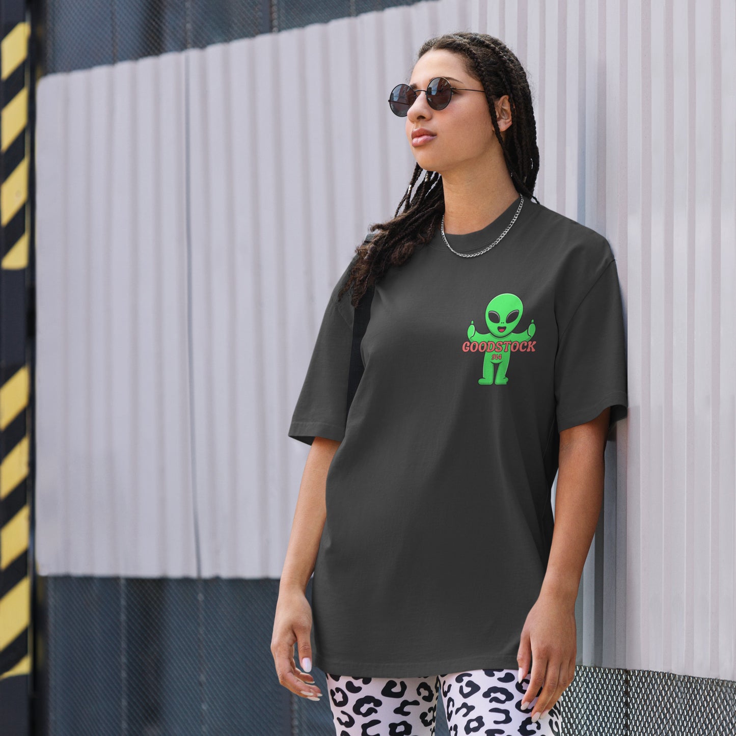 Oversized faded Goodstock Alien T-Shirt