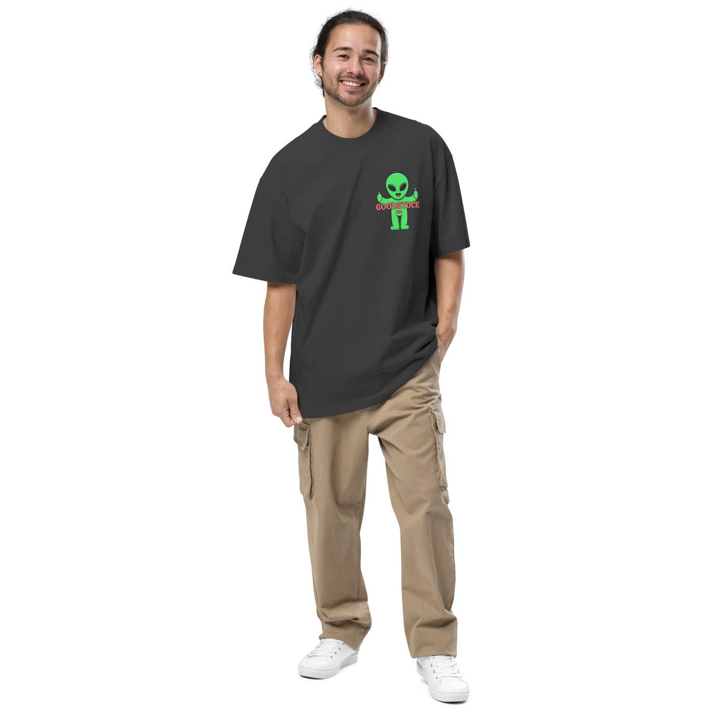 Oversized faded Goodstock Alien T-Shirt