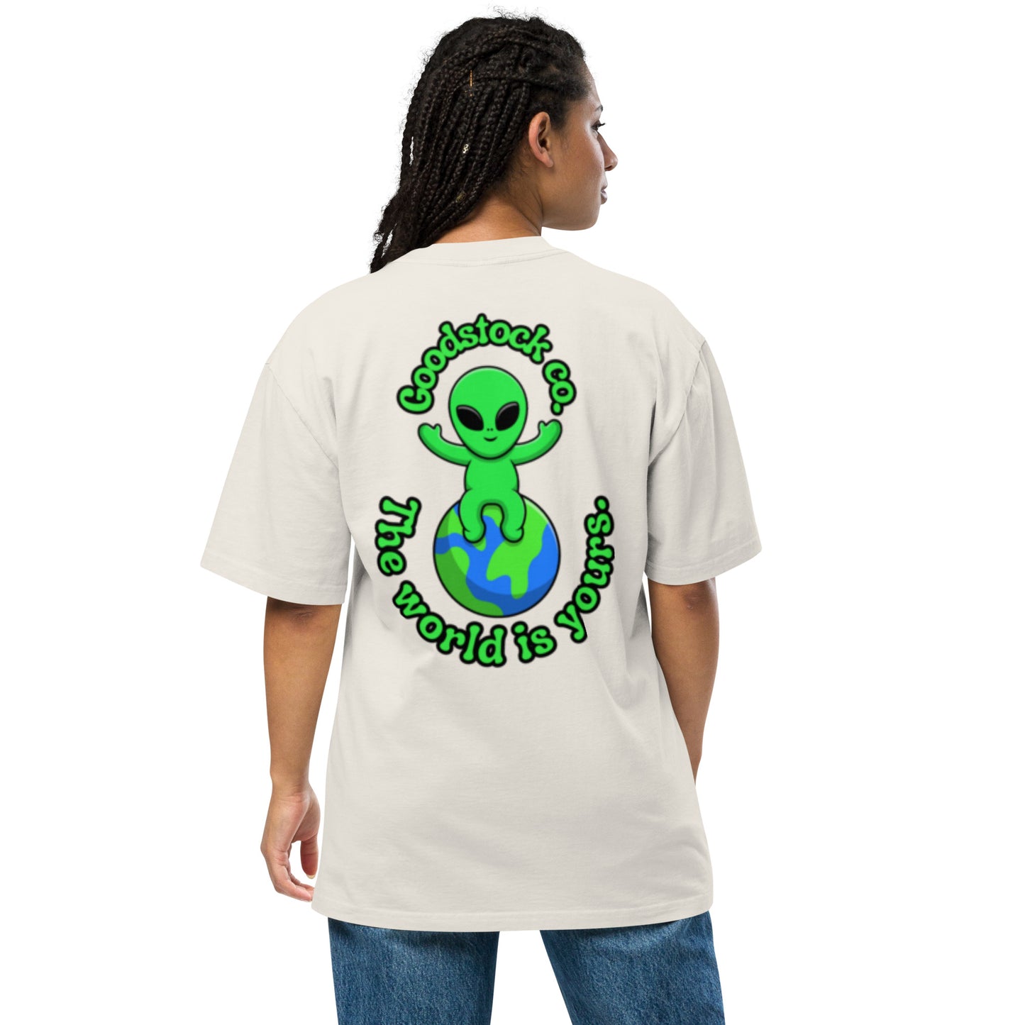 Oversized faded Goodstock Alien T-Shirt