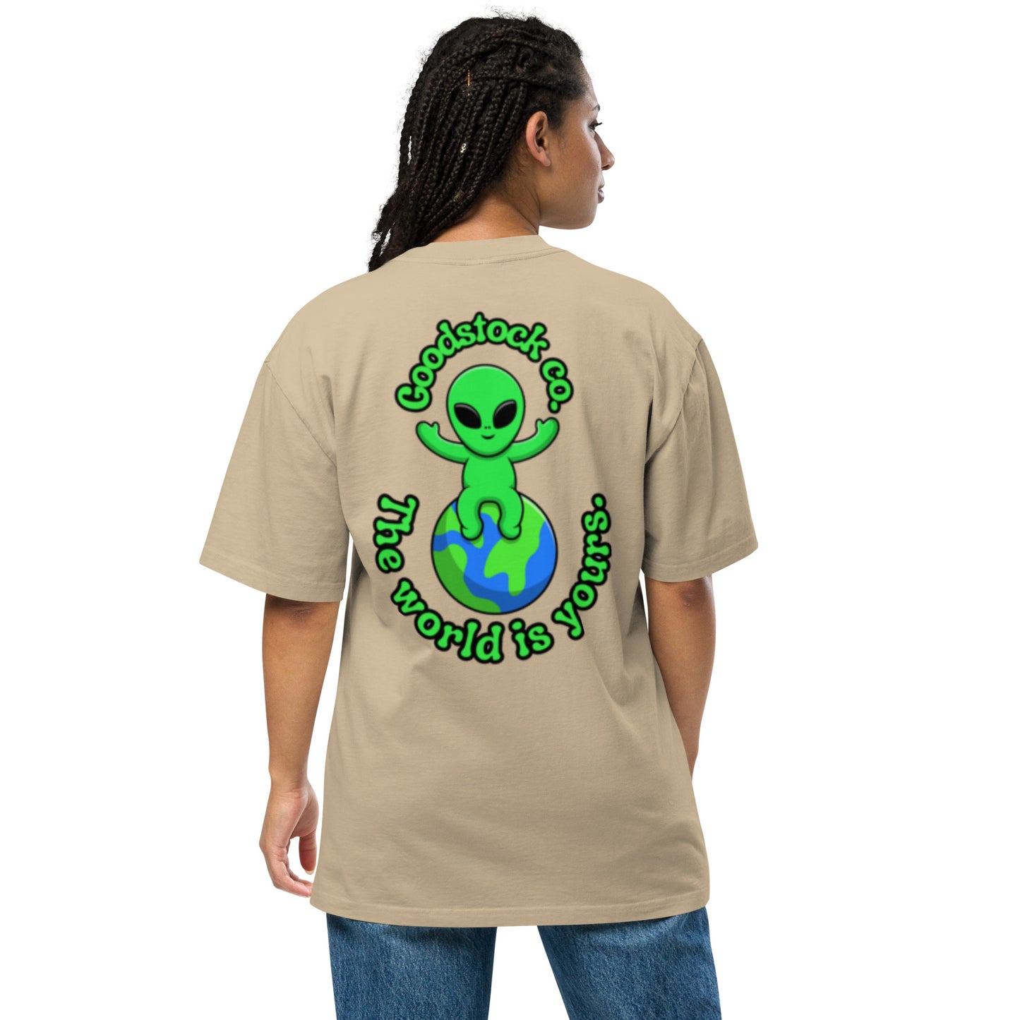 Oversized faded Goodstock Alien T-Shirt