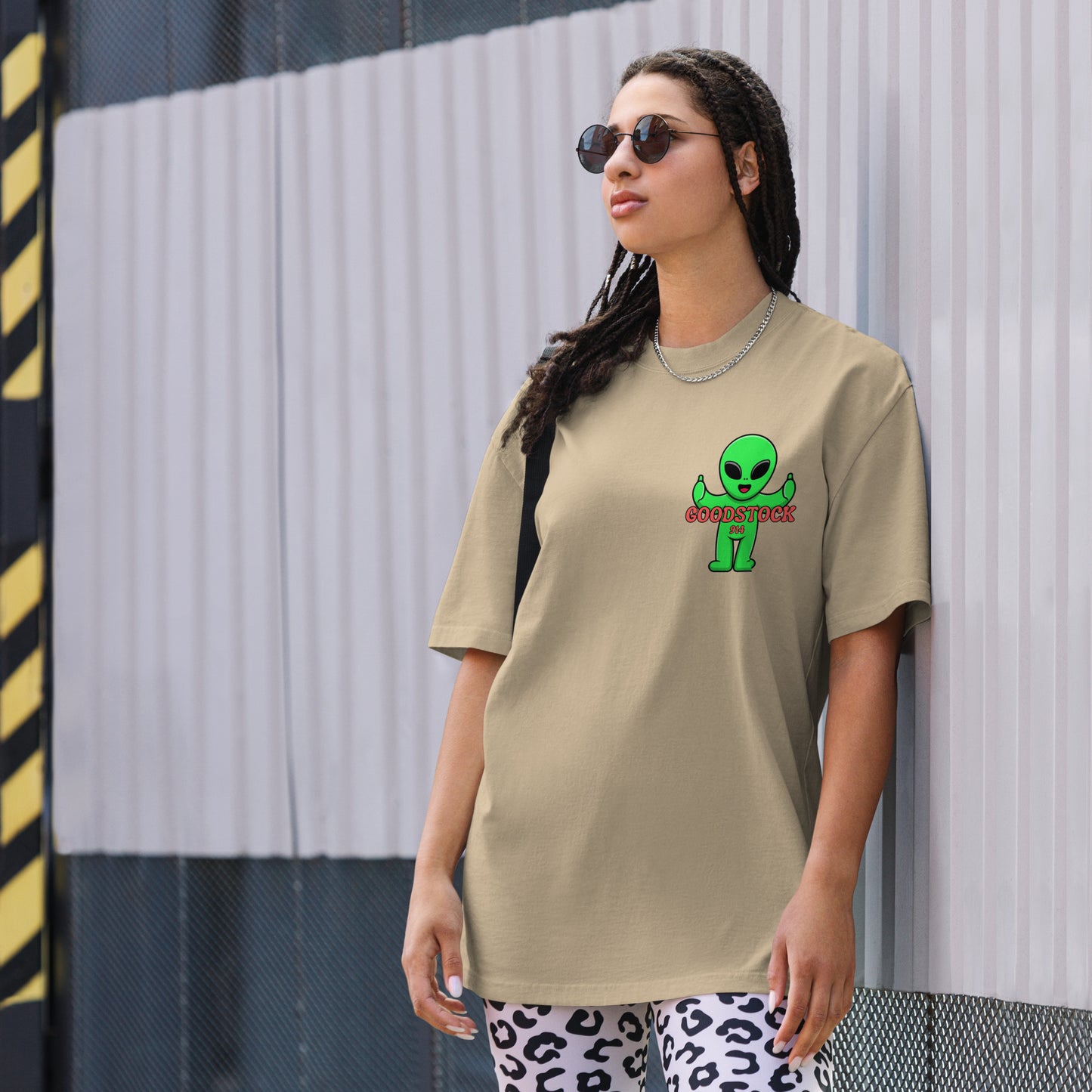 Oversized faded Goodstock Alien T-Shirt